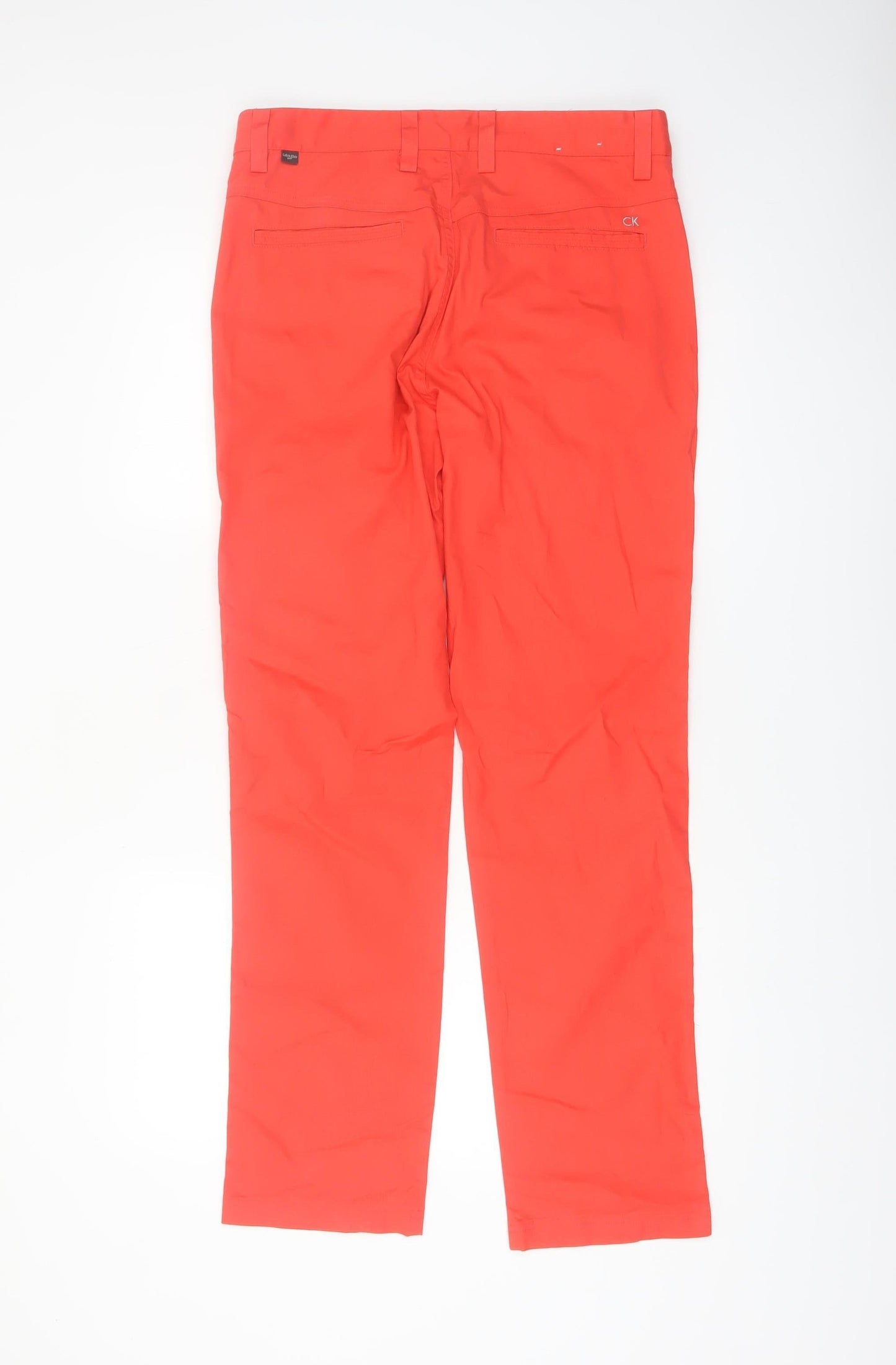 Calvin Klein Golf Men's Red Chino Trousers W32 L31 Cotton Blend