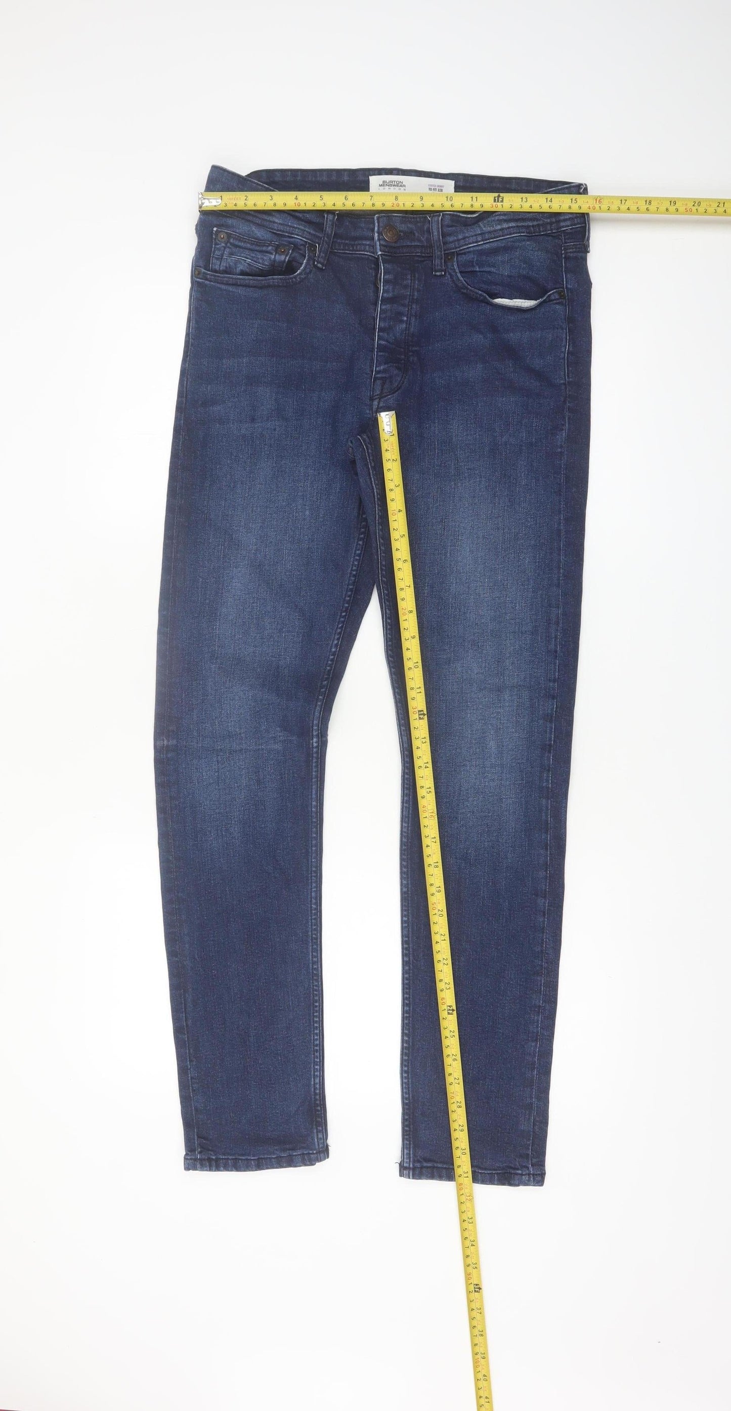 Burton Menswear Blue Slim Fit Stretch Skinny Jeans 32R