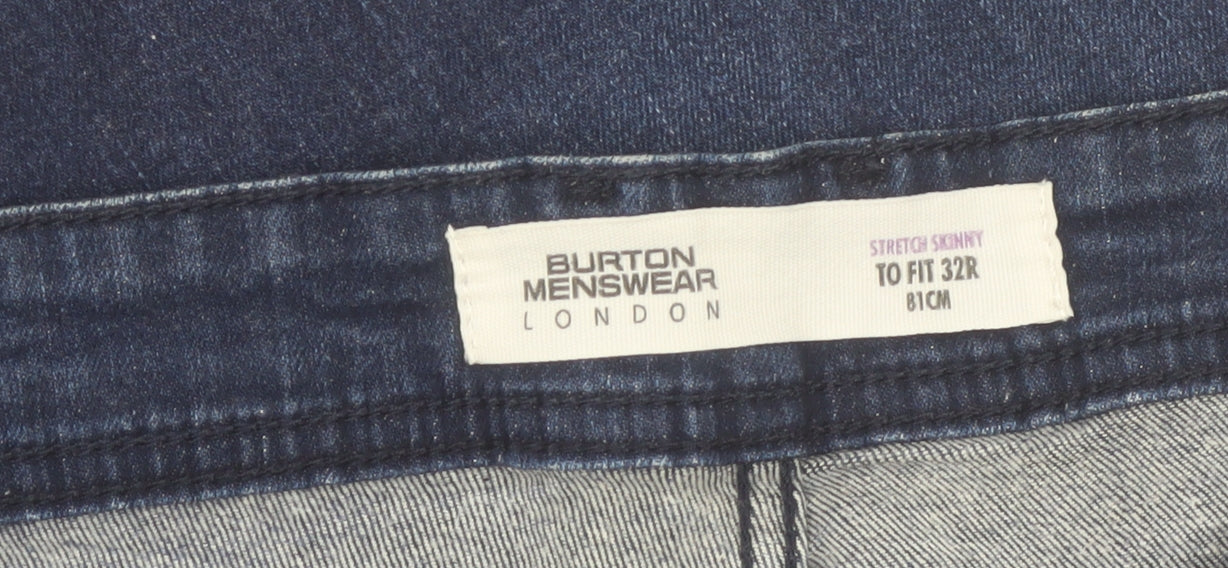 Burton Menswear Blue Slim Fit Stretch Skinny Jeans 32R