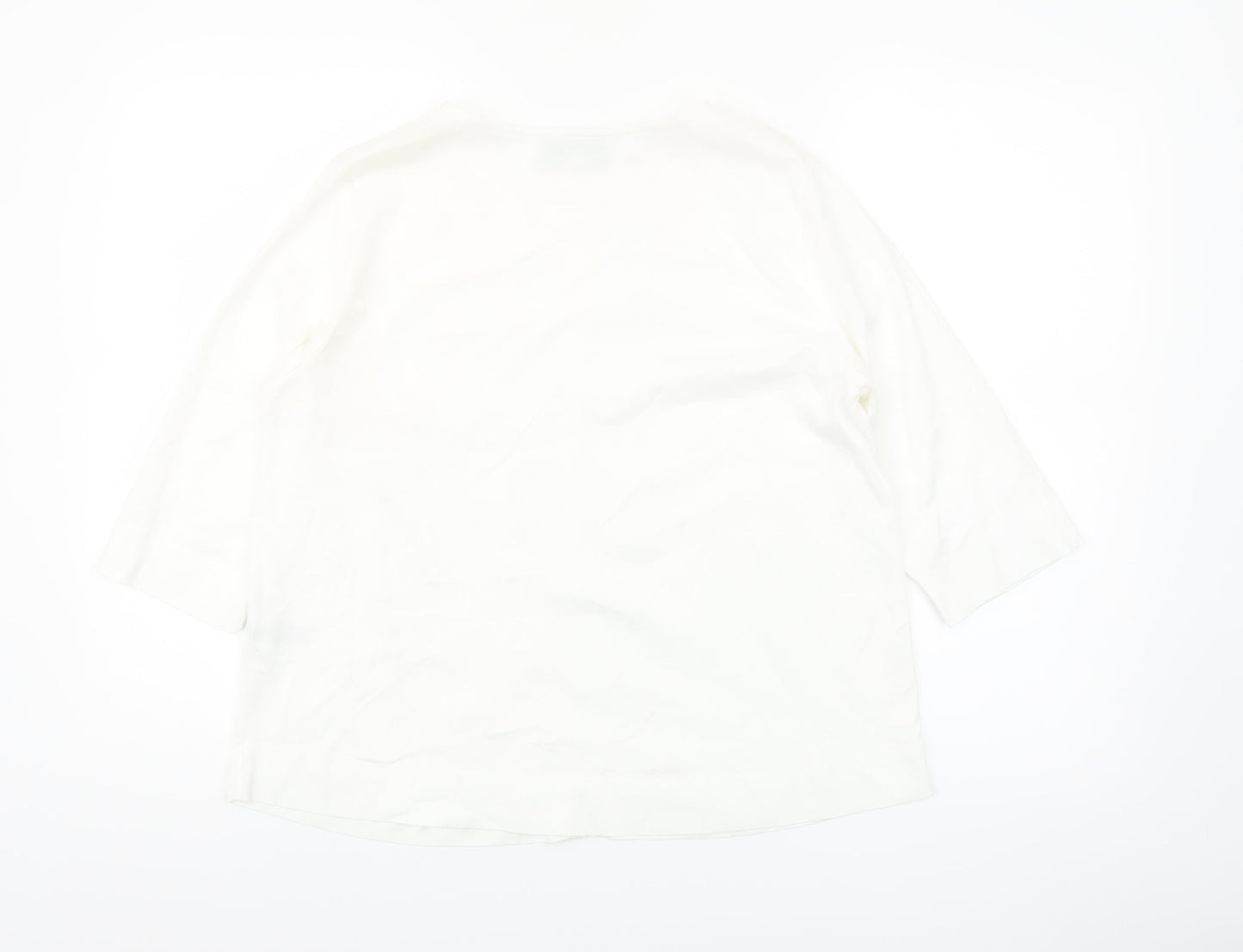 Carolyn Donnelly Women’s White 3/4 Sleeve Cotton T-Shirt UK 10