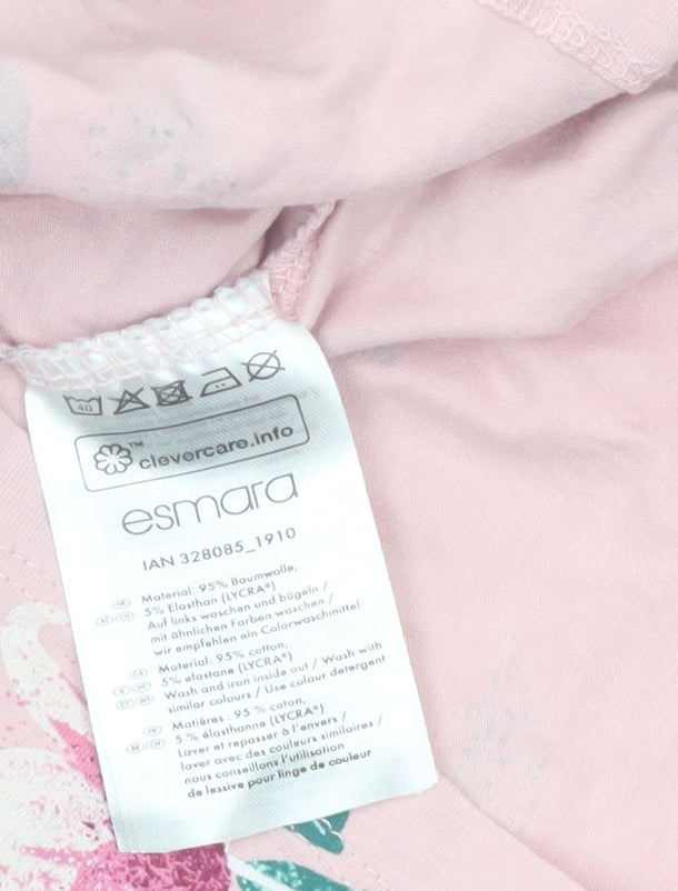 Esmara Womens Pink Floral Long Sleeve T-Shirt Size S 8/10