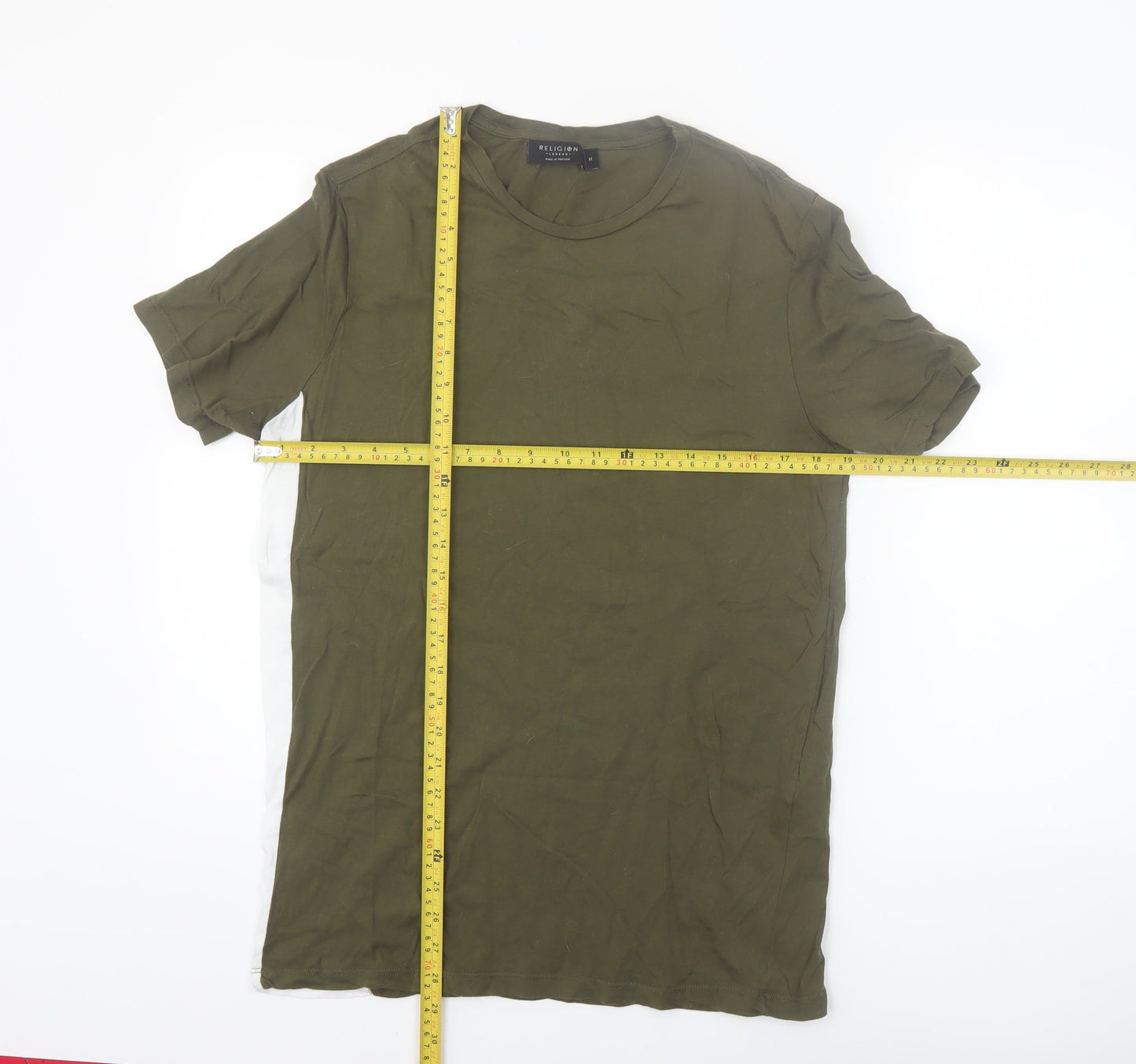 Religion London Men's Green Crew Neck Short Sleeve T-Shirt Size M