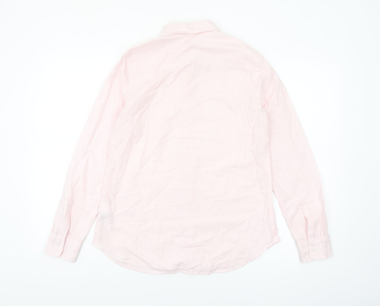 GAP Women's Pink Striped Button-Up Long Sleeve Cotton Shirt XS