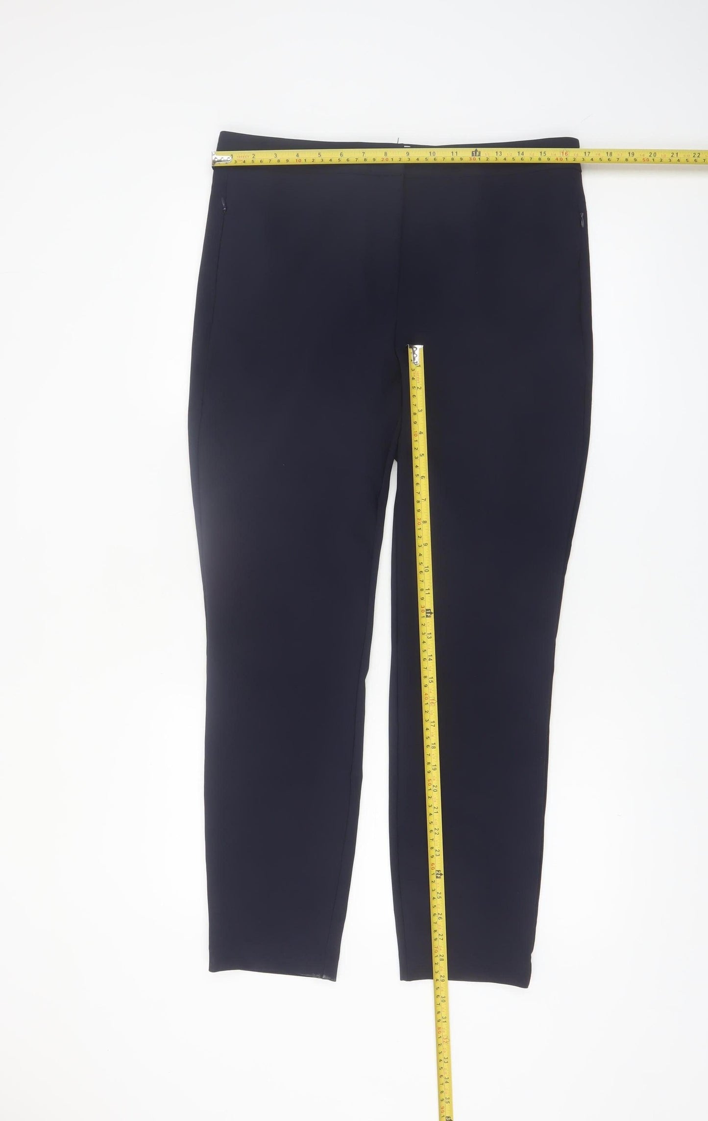 Savida Women’s Navy Slim Fit Cropped Trousers Size 14