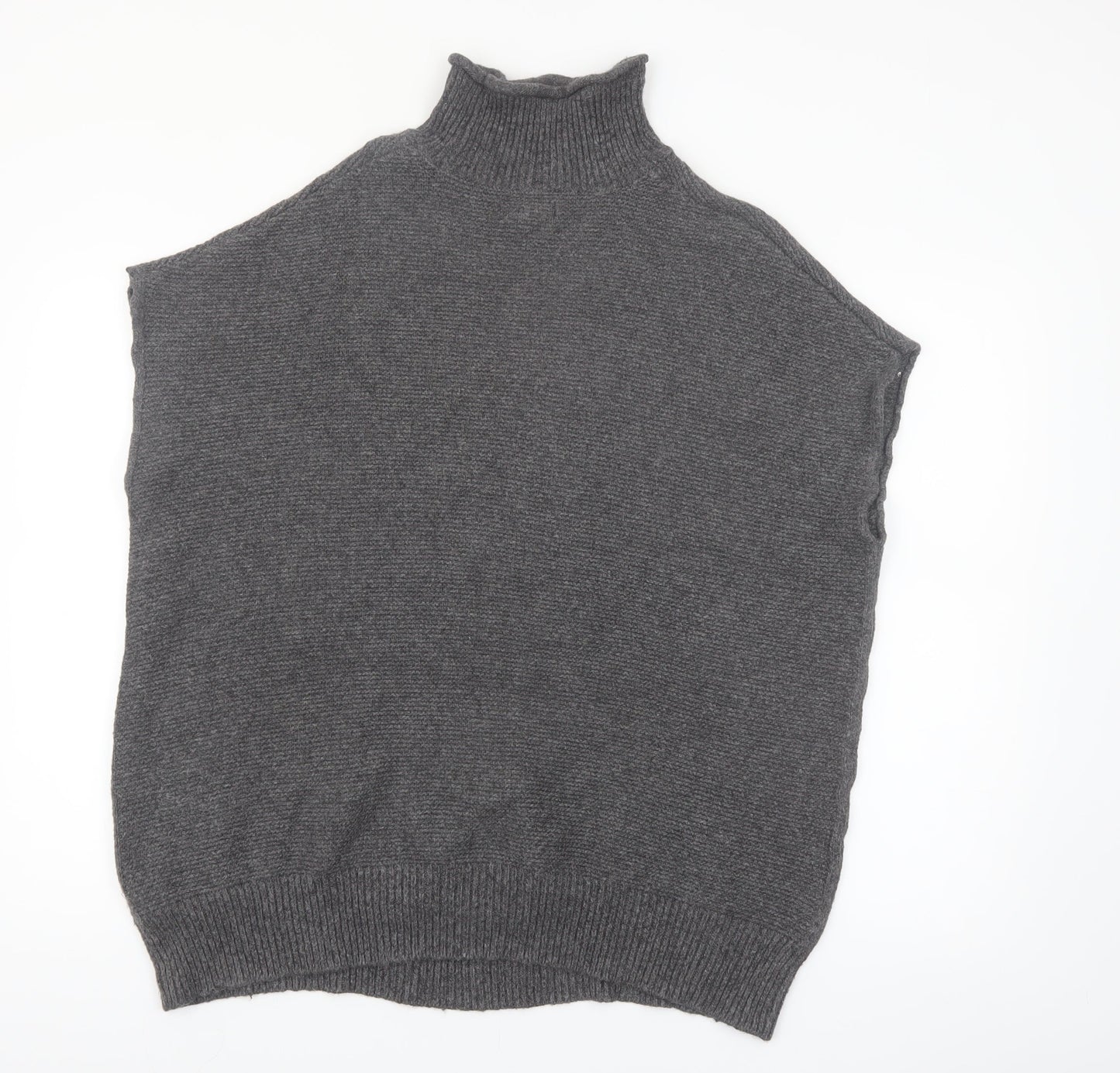 Rachel Roy Womens Grey Roll Neck Sleeveless Cable Pullover Jumper L