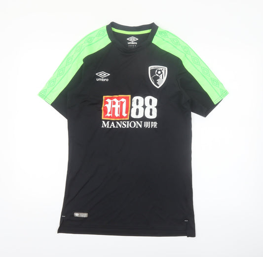 Umbro Men’s Black Green AFC Bournemouth Football Jersey T-Shirt Size S