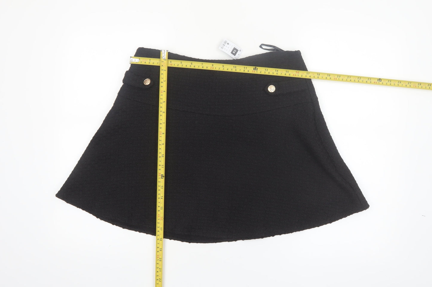 Dunnes Women Black Tweed A-Line Short Skirt Size 14