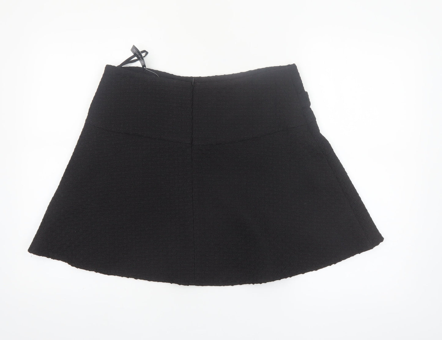 Dunnes Women Black Tweed A-Line Short Skirt Size 14