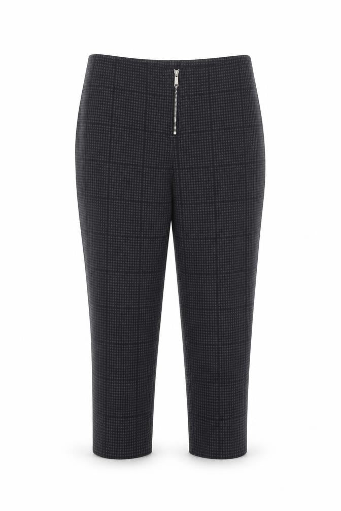 Yessica Women’s Black Check Slim Fit Cropped Trousers Size 12