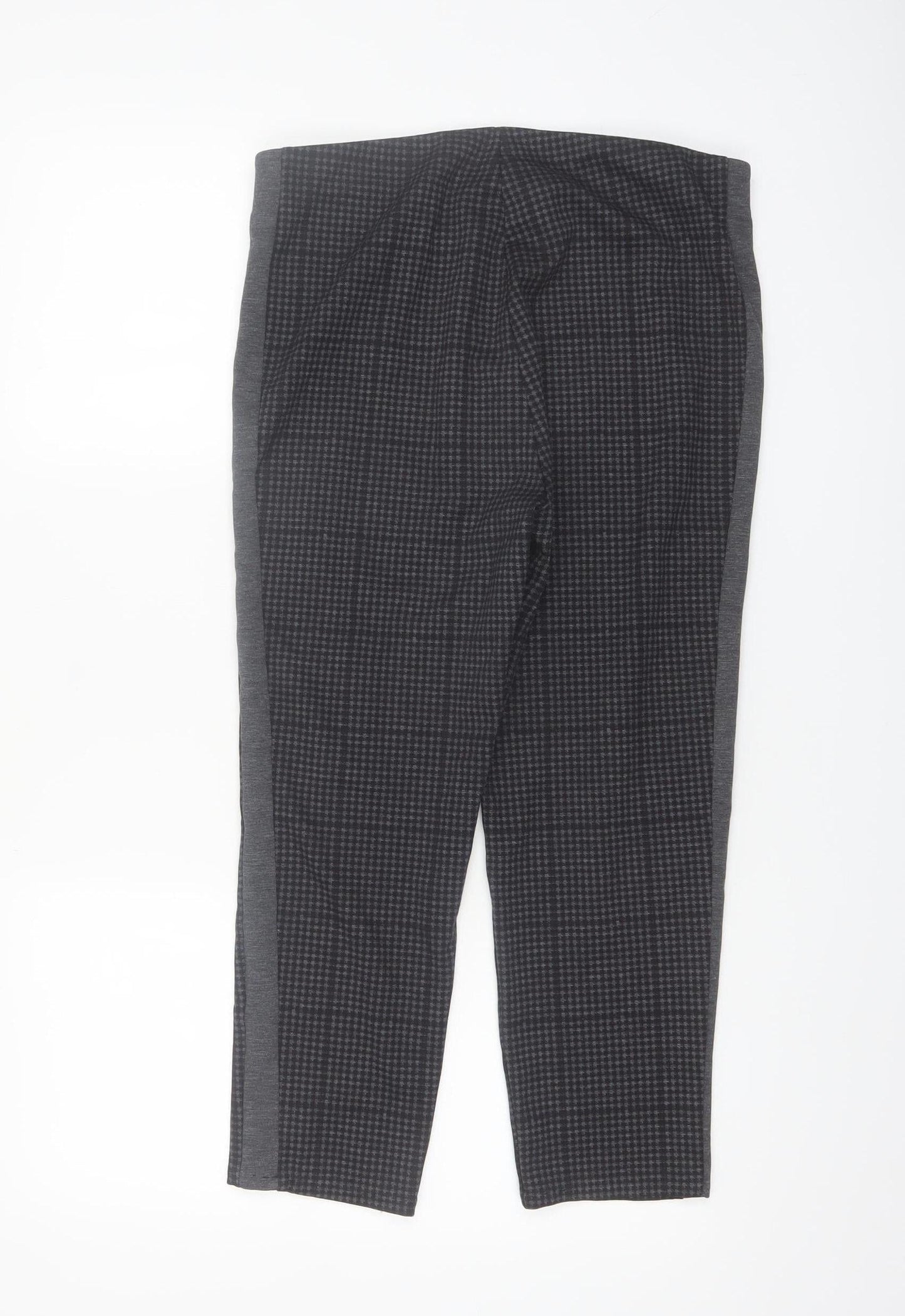 Yessica Women’s Black Check Slim Fit Cropped Trousers Size 12