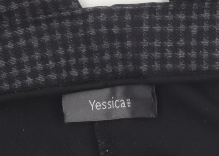 Yessica Women’s Black Check Slim Fit Cropped Trousers Size 12