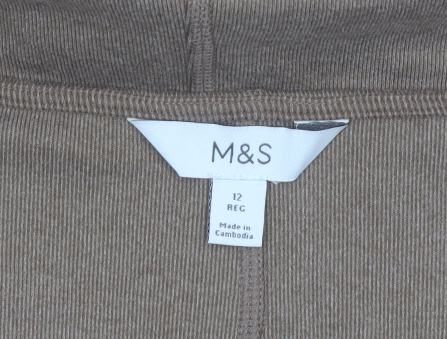 Marks and Spencer Women’s Brown A-Line Knit Long Sleeve Dress Size 12