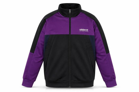 Adidas Boys Black Purple 12-13Y Track Jacket Zip Up Adventure Logo