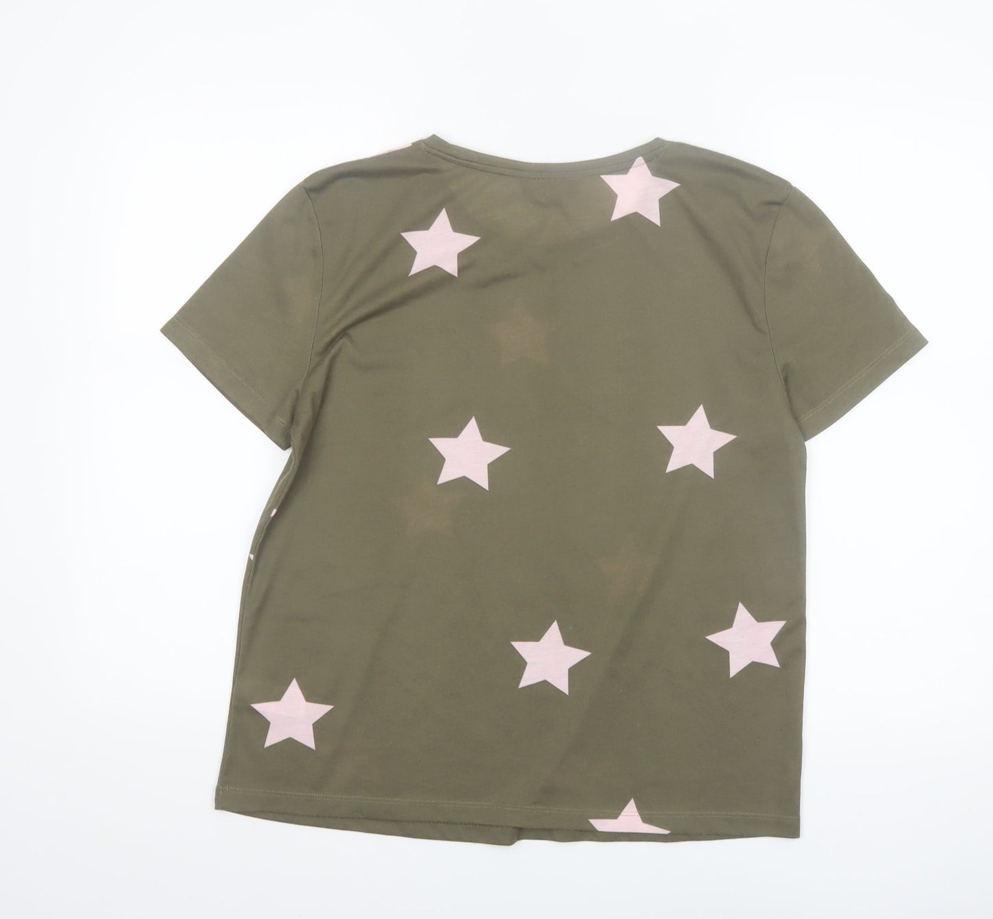 Marks and Spencer Women’s Green Star Print Crew Neck T-Shirt Size 10