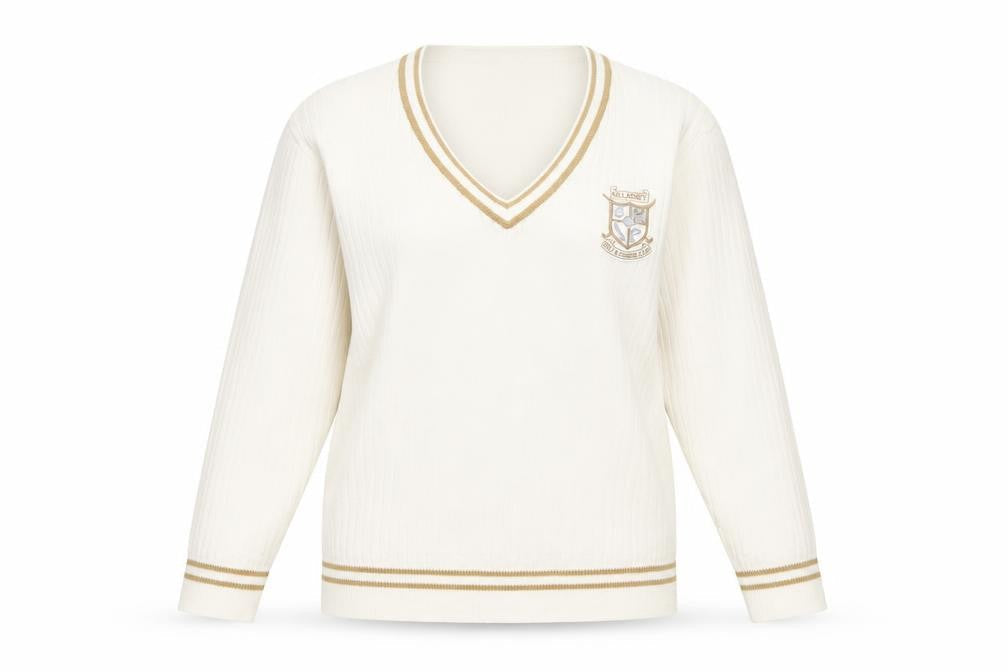 Green Lamb Women's Ivory V-Neck Pullover Jumper Size 10