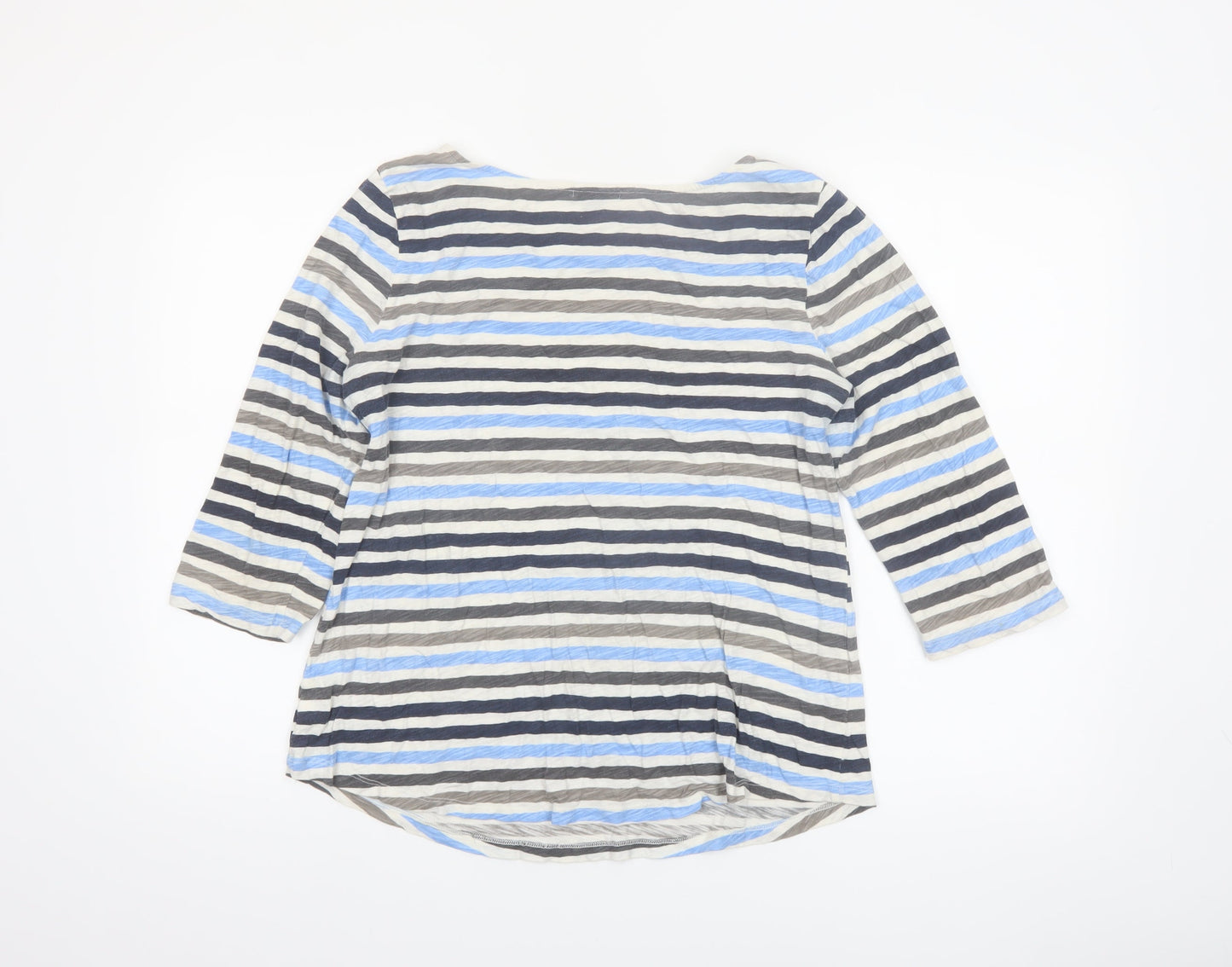 Gap Women’s Multicoloured Striped 3/4 Sleeve Cotton T-Shirt Size L