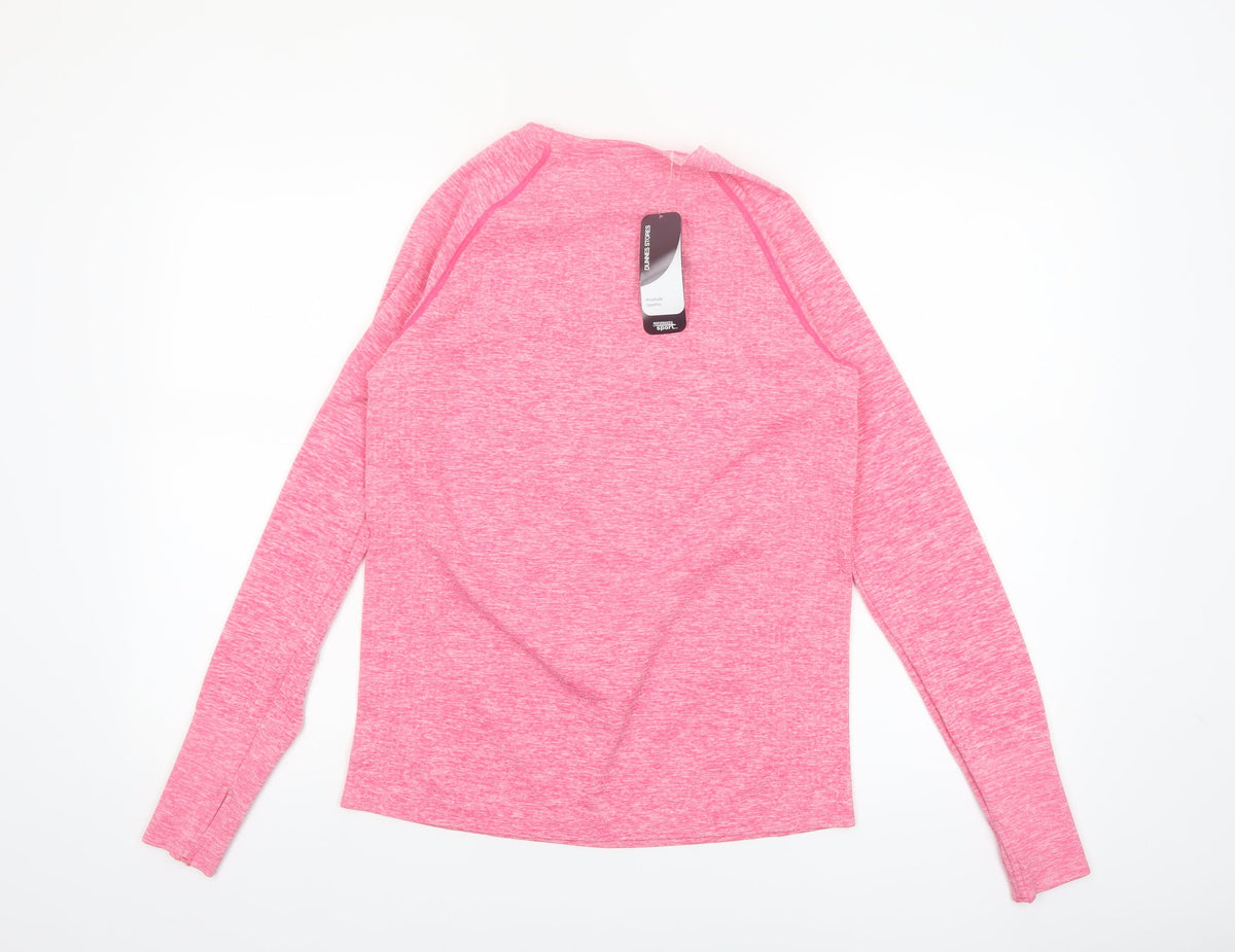 Dunnes Womens Bright Pink Long Sleeve Active T-Shirt Size M