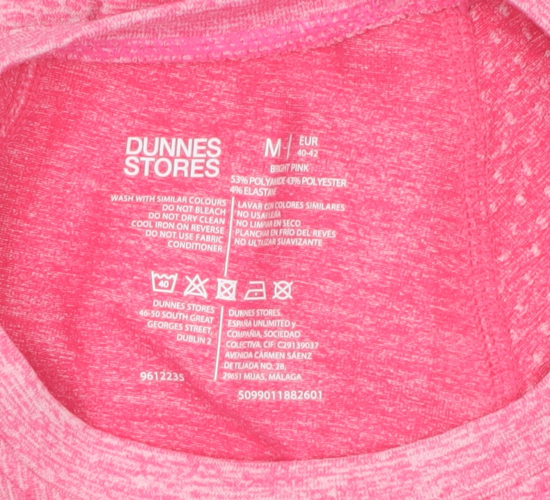 Dunnes Womens Bright Pink Long Sleeve Active T-Shirt Size M
