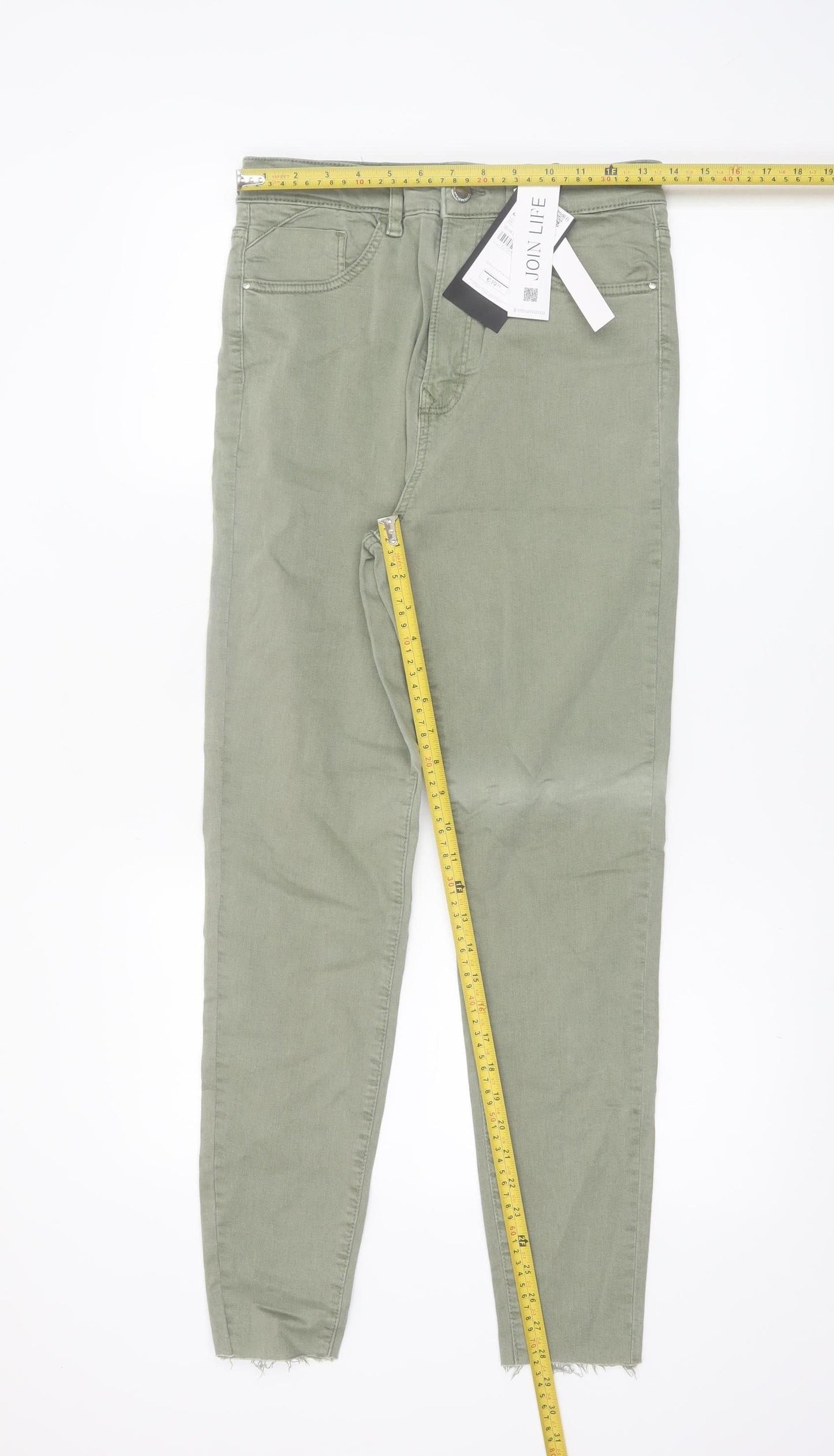 Stradivarius Womens Green High Waist Skinny Jeans Size 12