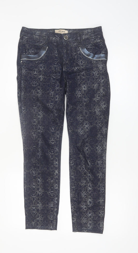 Mos Mosh Womens Blue Snake Print Naomi Cobra Jeans Size 26 Cotton Blend