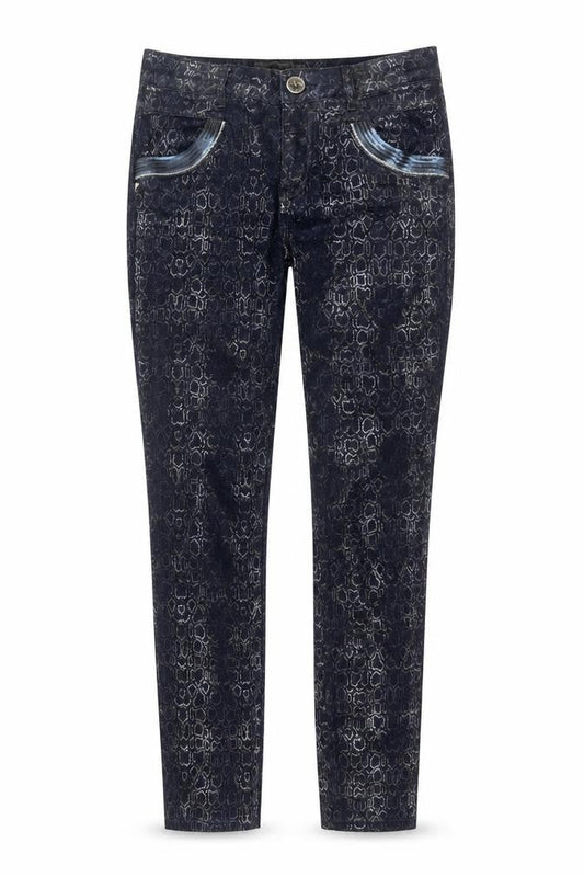 Mos Mosh Womens Blue Snake Print Naomi Cobra Jeans Size 26 Cotton Blend