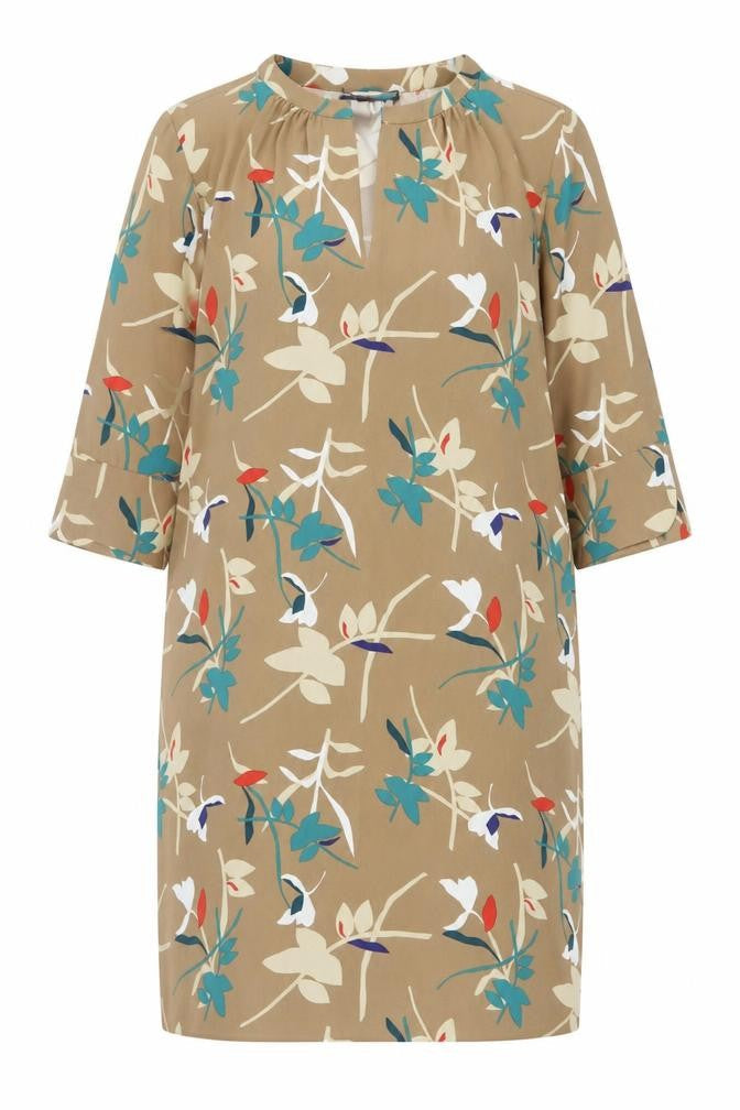 Marks & Spencer Women Beige Floral Shift Dress Size 12