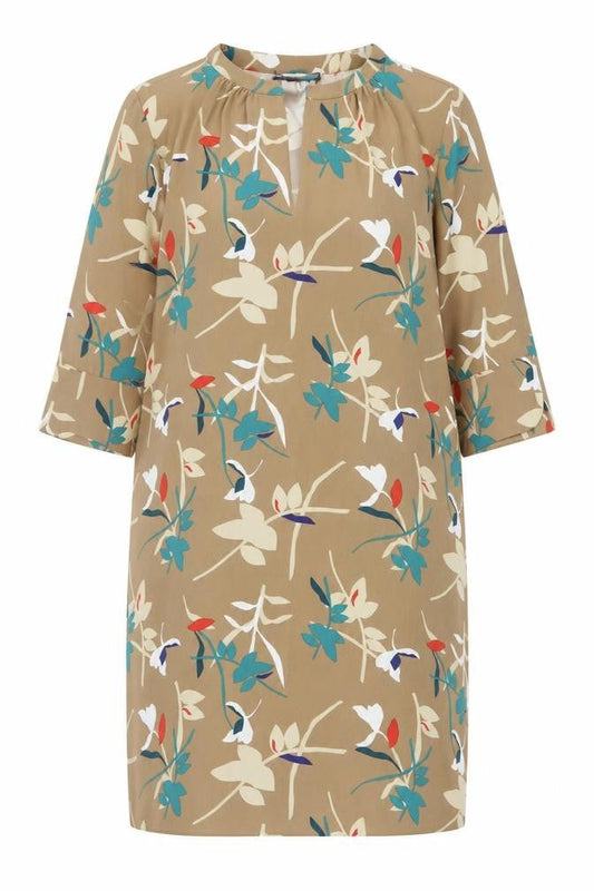 Marks & Spencer Women Beige Floral Shift Dress Size 12