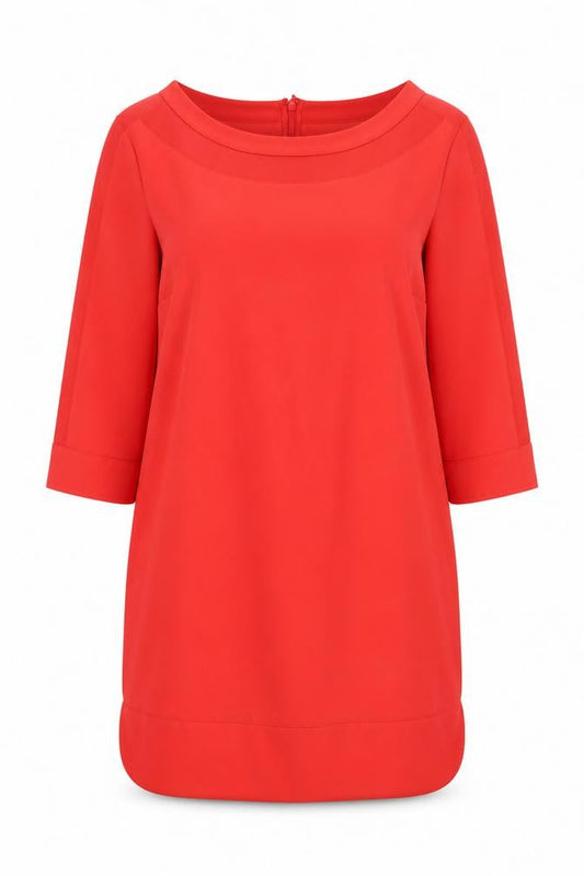 Marks & Spencer Women’s Red Shift Dress Size 14 3/4 Sleeve Knee Length