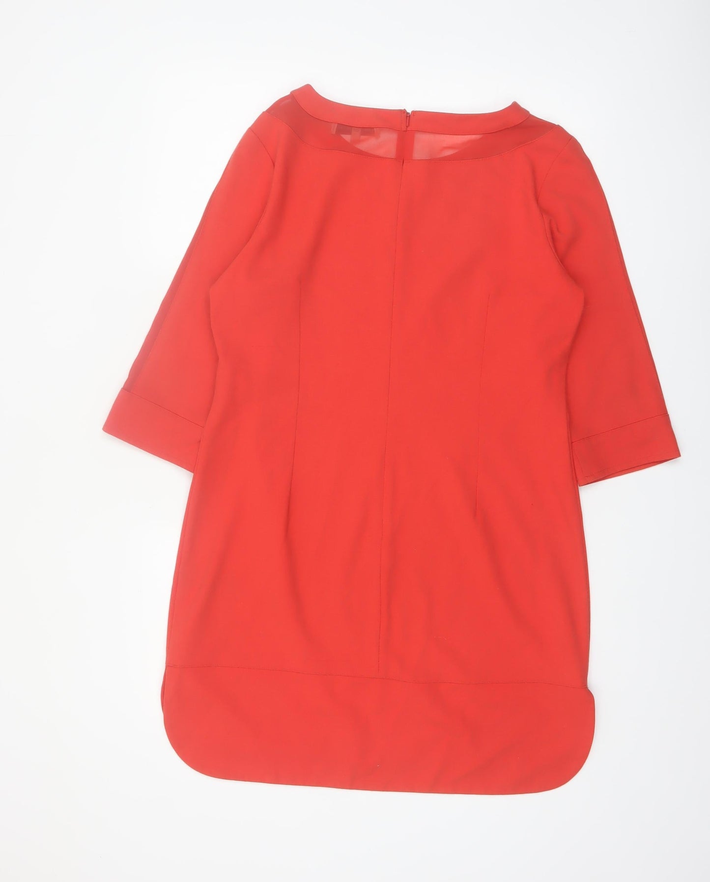 Marks and Spencer Women’s Red Shift Dress Size 14 3/4 Sleeve Knee Length