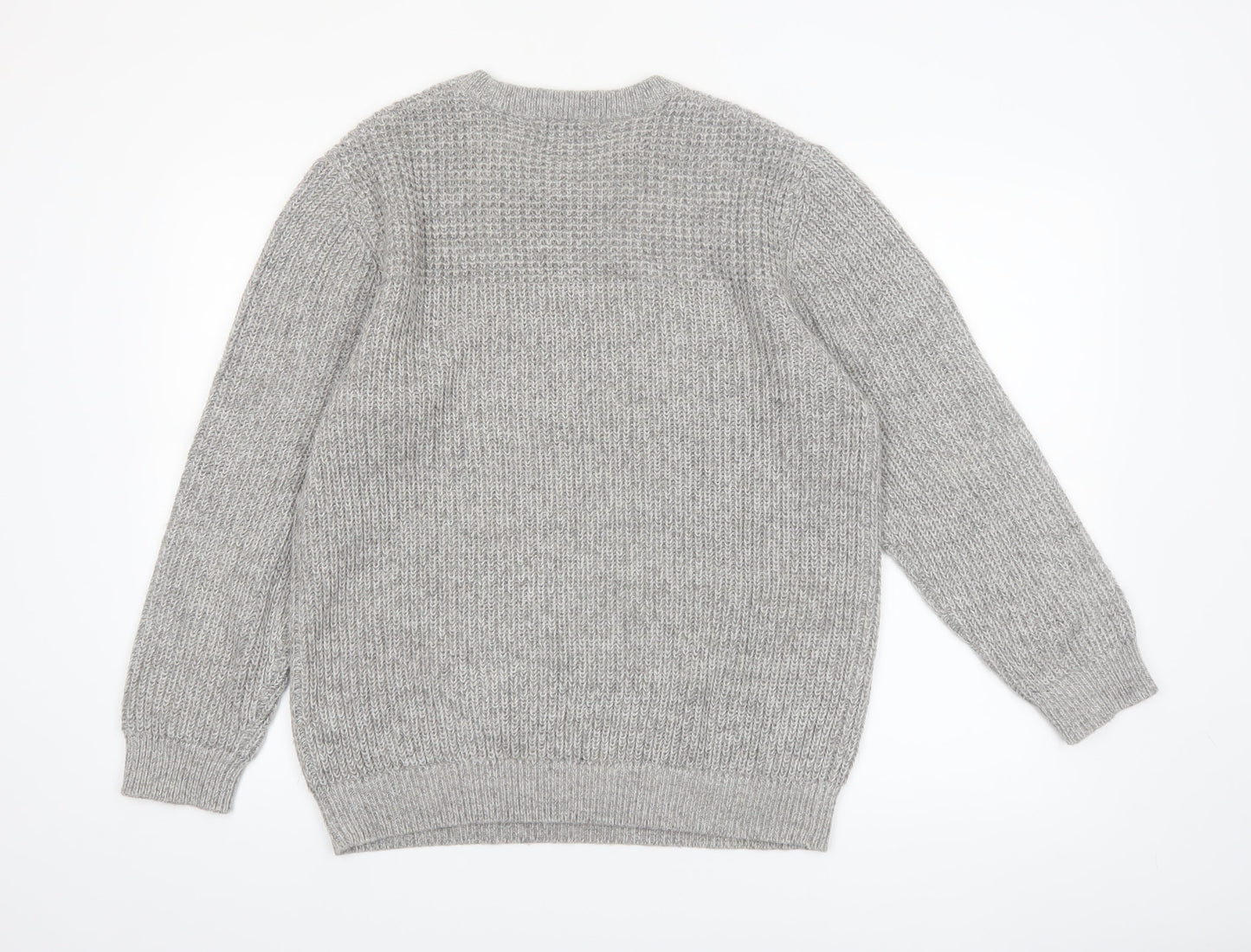 Dunnes Men’s Grey Crew Neck Chunky Knit Pullover Jumper Size L