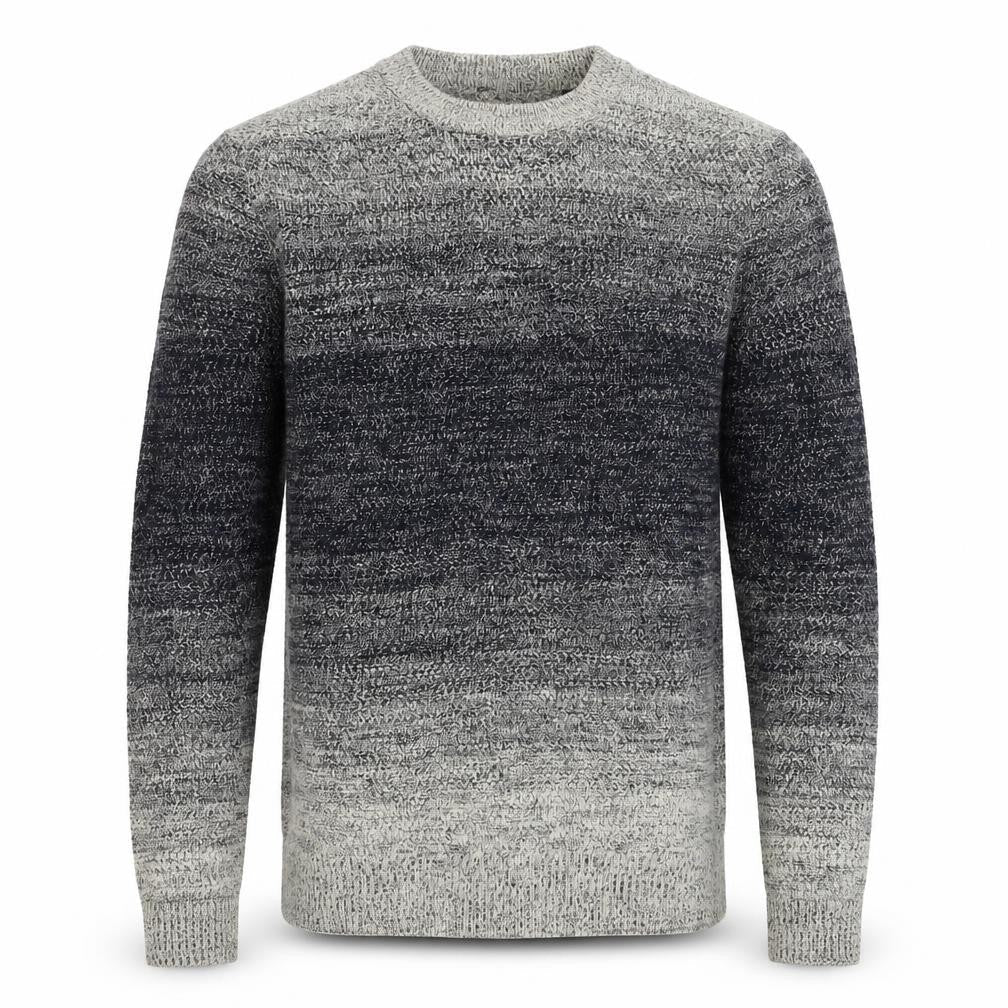 Jack & Jones Men's Grey Ombre Knit Cotton Jumper Size L