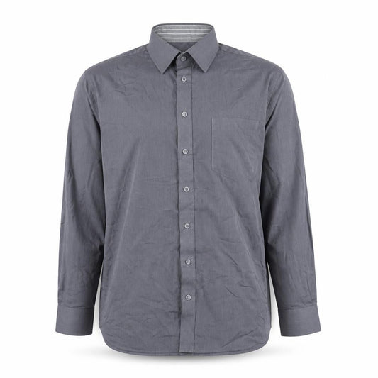Woolworths Men's Grey Regular Fit Long Sleeve Button-Up Shirt Size 16