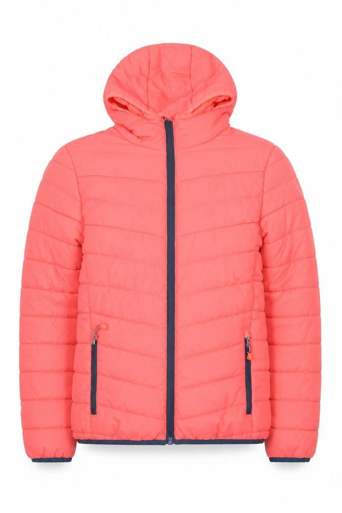 McKINLEY Girls Pink Hooded Puffer Jacket 12 Years Polyester Mid-Length
