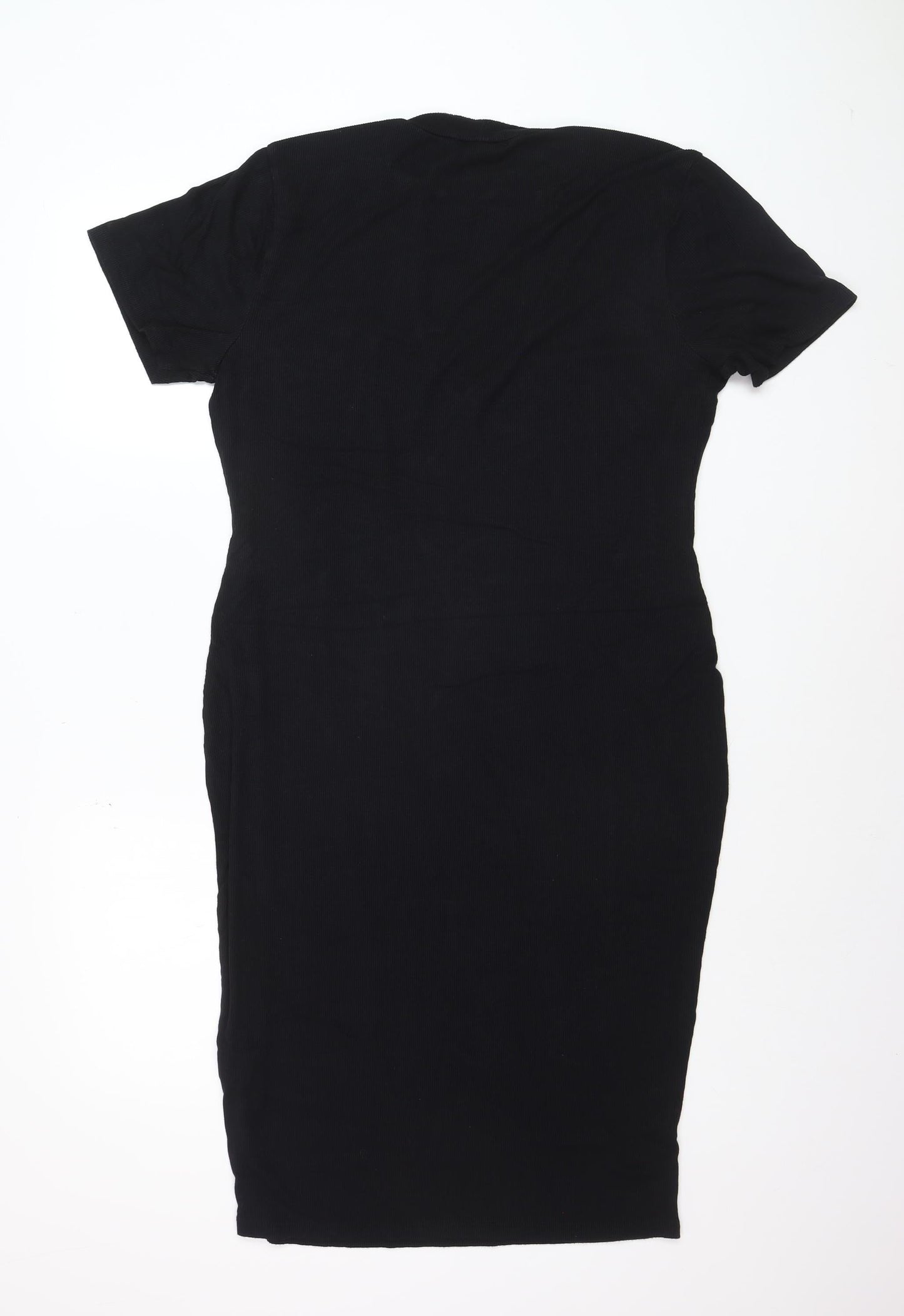 Forever 21 Plus Size Black Bodycon Knit Short Sleeve Dress UK 20
