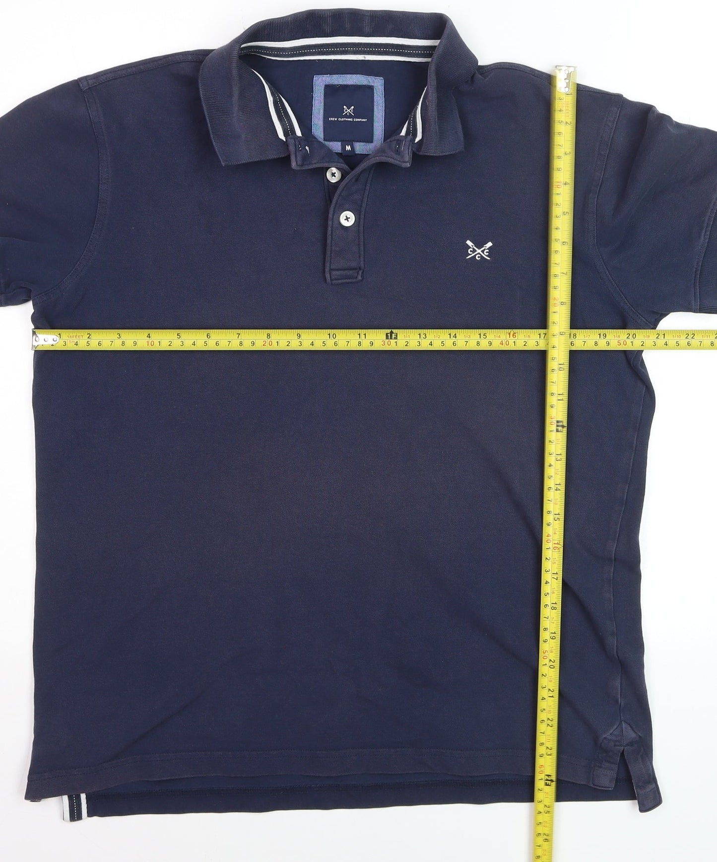 Crew Clothing Company Men's Navy Blue Cotton Stretch Polo M
