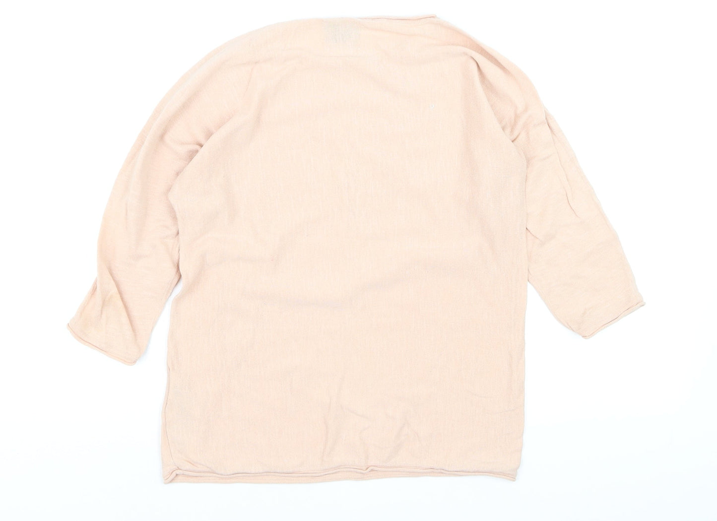 Vero Moda Women Beige Cotton Knit Pullover Jumper Medium