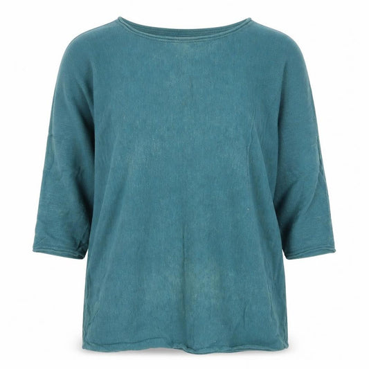Vero Moda Women’s Green Cotton 3/4 Sleeve Pullover Jumper M