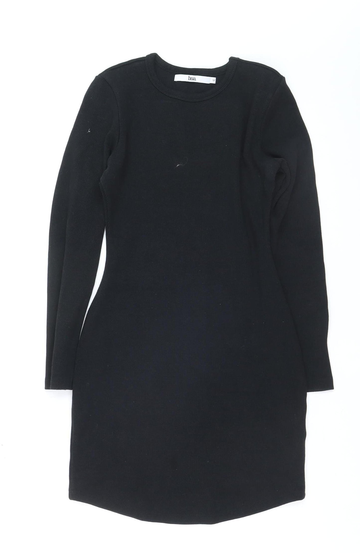 Boa Women’s Black Long Sleeve Bodycon Knit Dress Size M