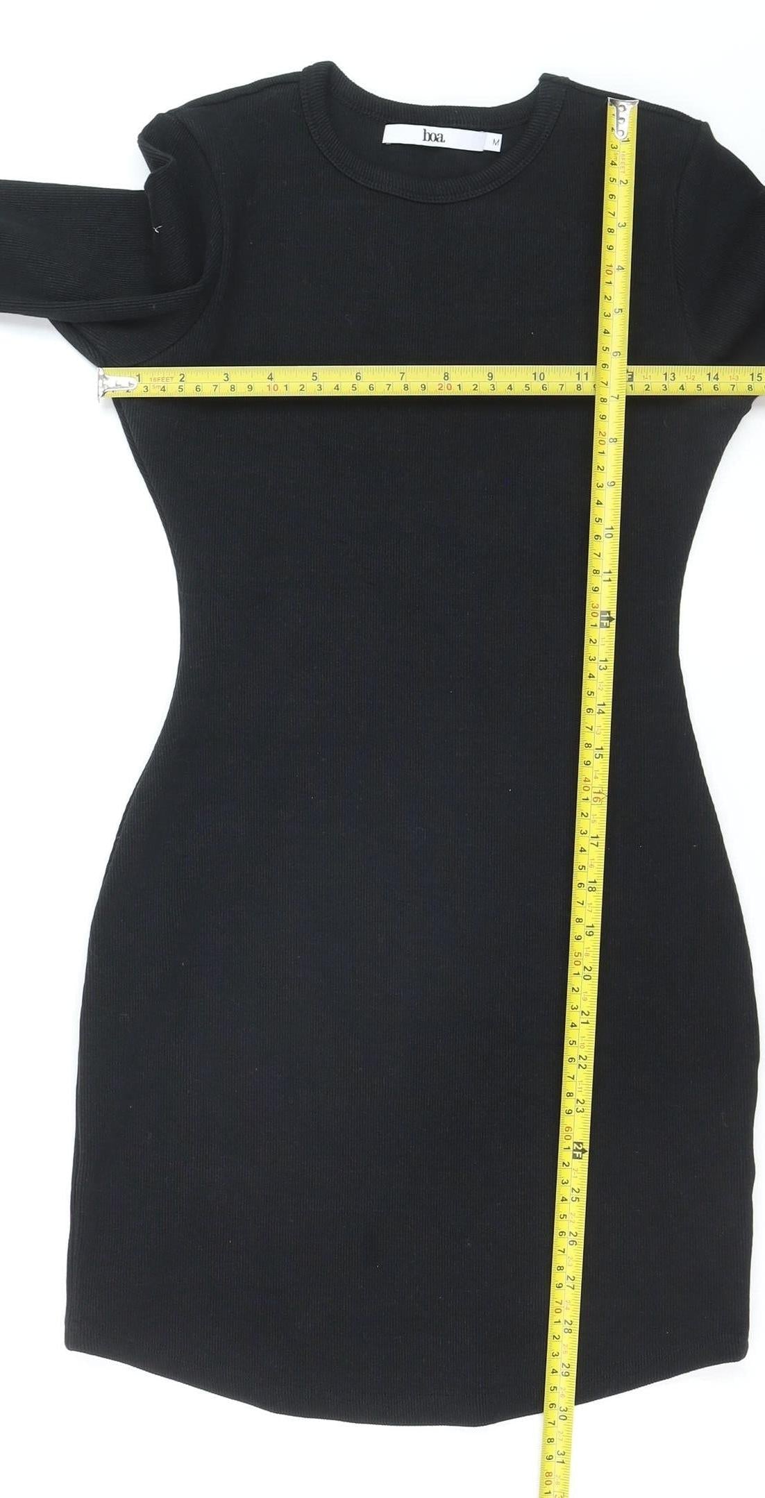 Boa Women’s Black Long Sleeve Bodycon Knit Dress Size M