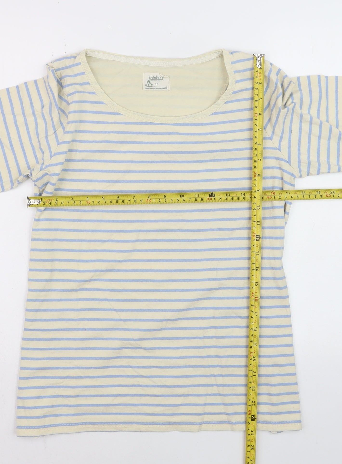 Braintree Women's Multicoloured Stripe Organic Cotton Pullover Jumper Size 14