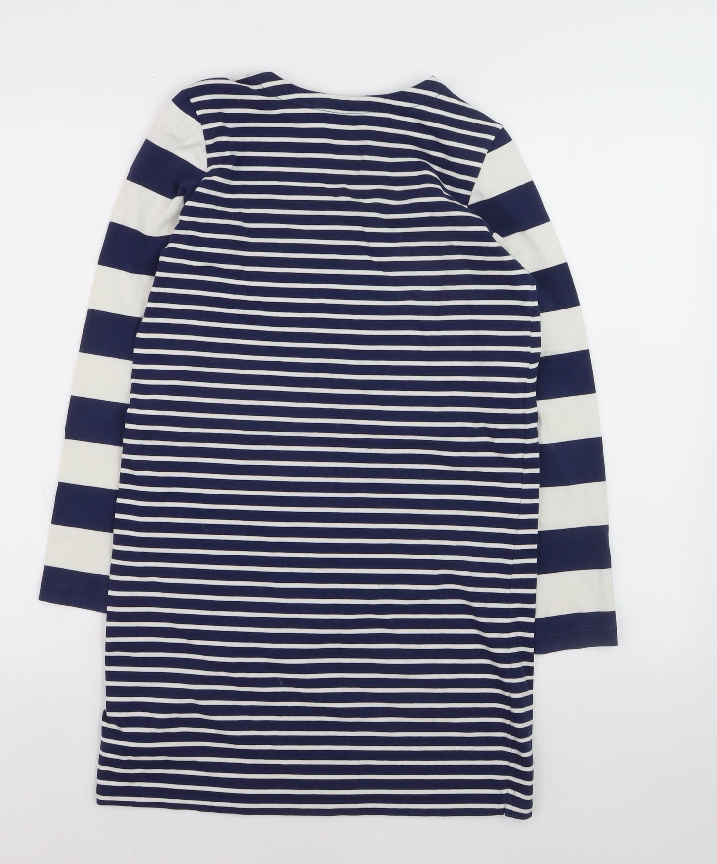 Mini Boden Girls Blue Striped Long Sleeve T-Shirt Dress 11-12 Years