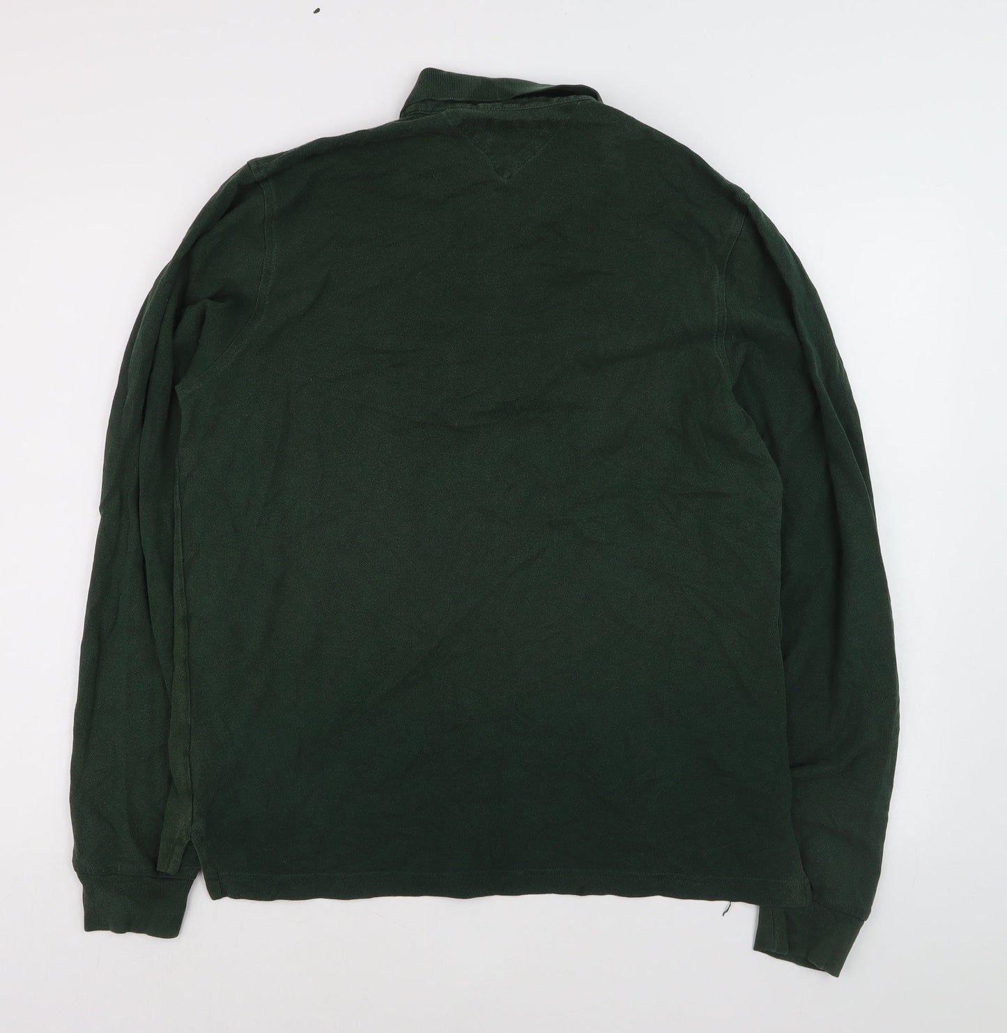 Tommy Hilfiger Men's Green Long Sleeve Slim Fit Polo Shirt XL