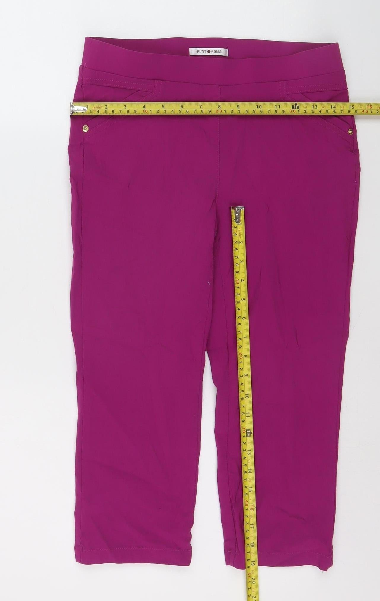 Punt Roma Women’s Pink Capri Stretch Cotton Leggings Size S