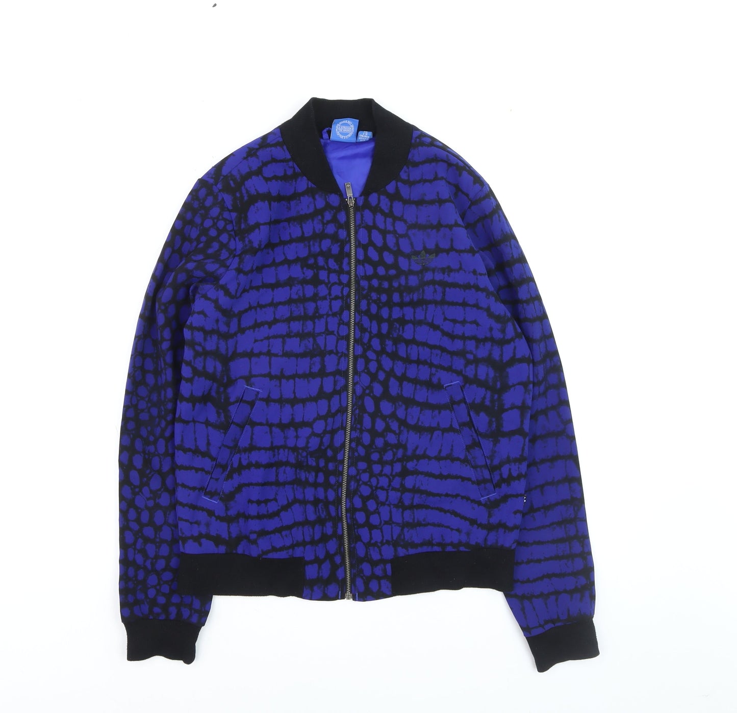 Adidas Men's Blue Animal Print Bomber Jacket Size S
