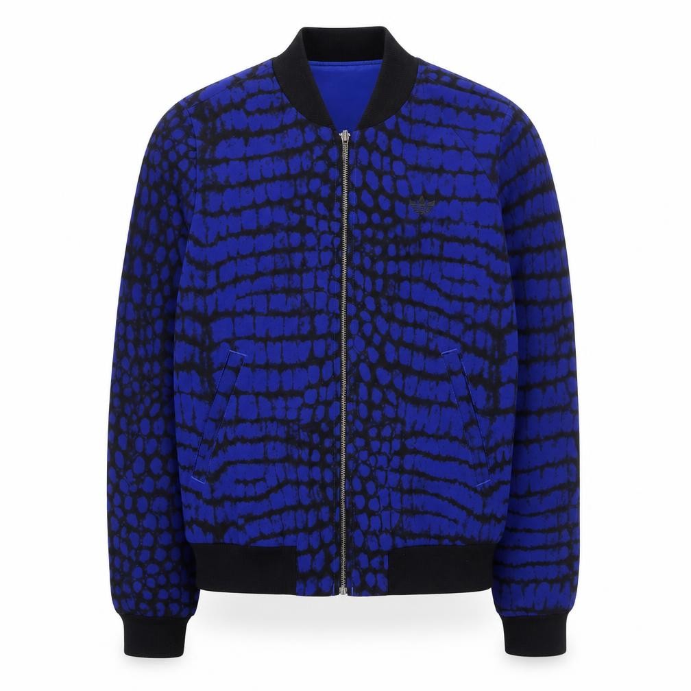 Adidas Men's Blue Animal Print Bomber Jacket Size S