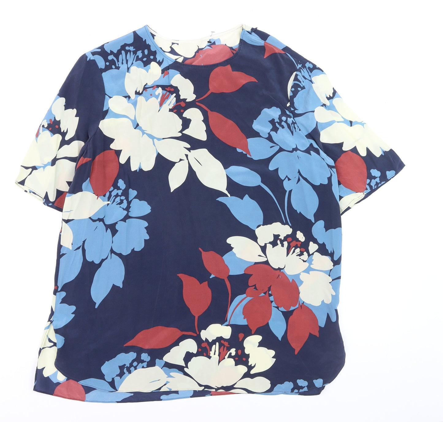 Jaeger Women’s Multicoloured Silk Floral Blouse UK16