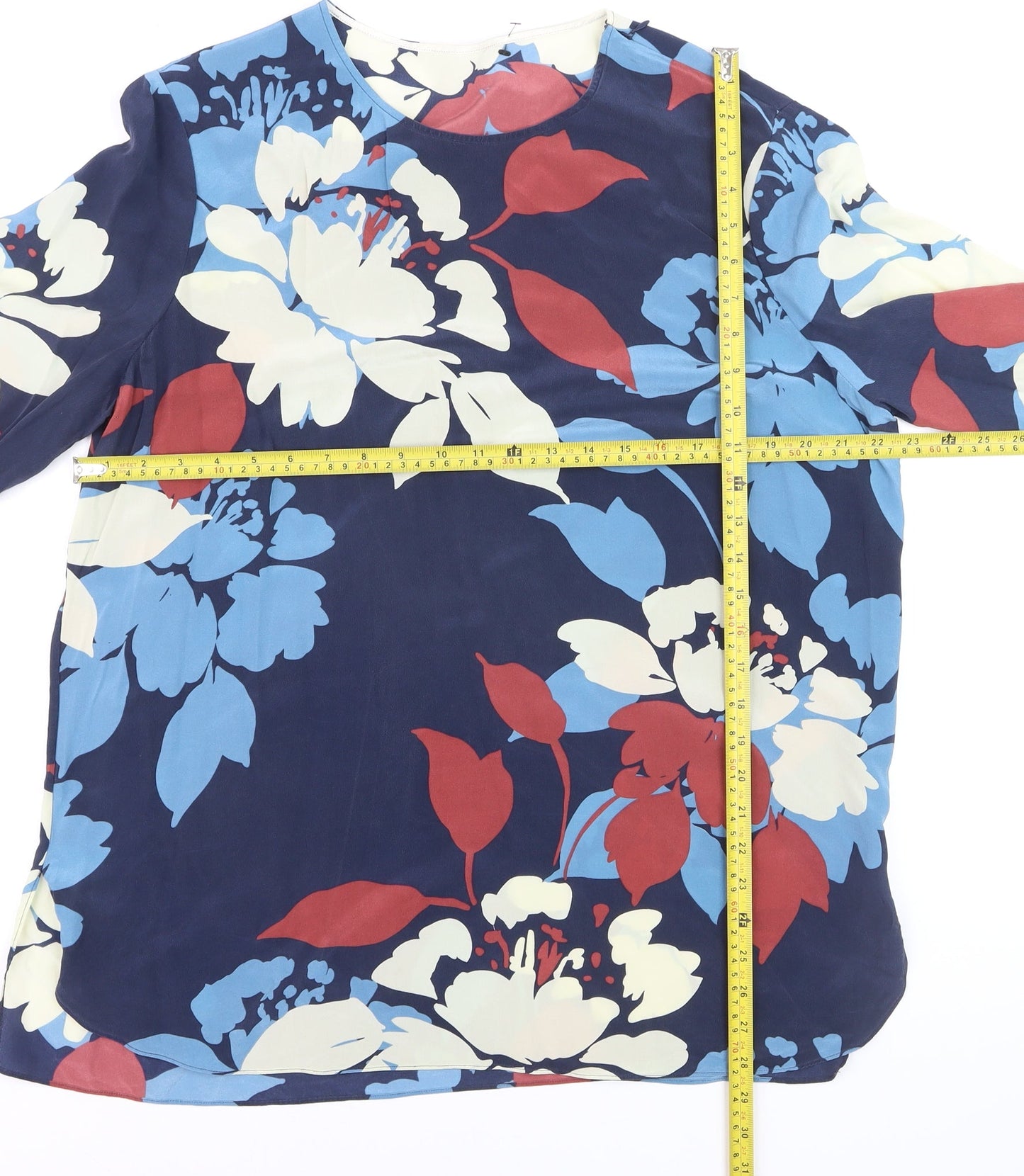 Jaeger Women’s Multicoloured Silk Floral Blouse UK16