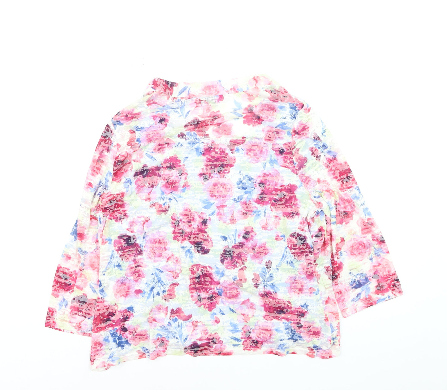 Honor Millburn Women's Multicoloured Floral Kimono Style 3/4 Sleeve Blouse Size 18