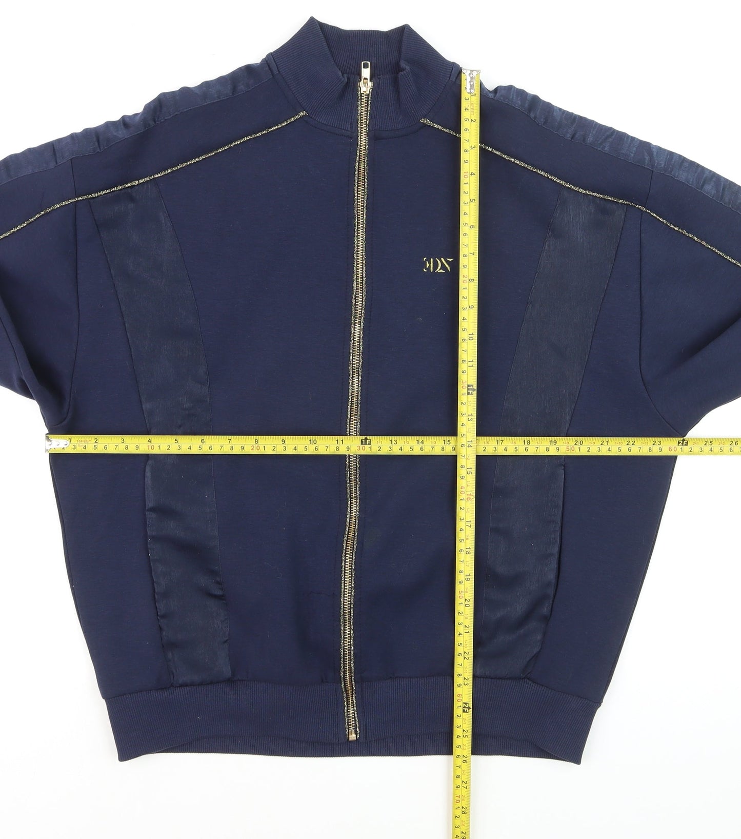 ASOS Men's Blue Full Zip High Neck Jumper Size S