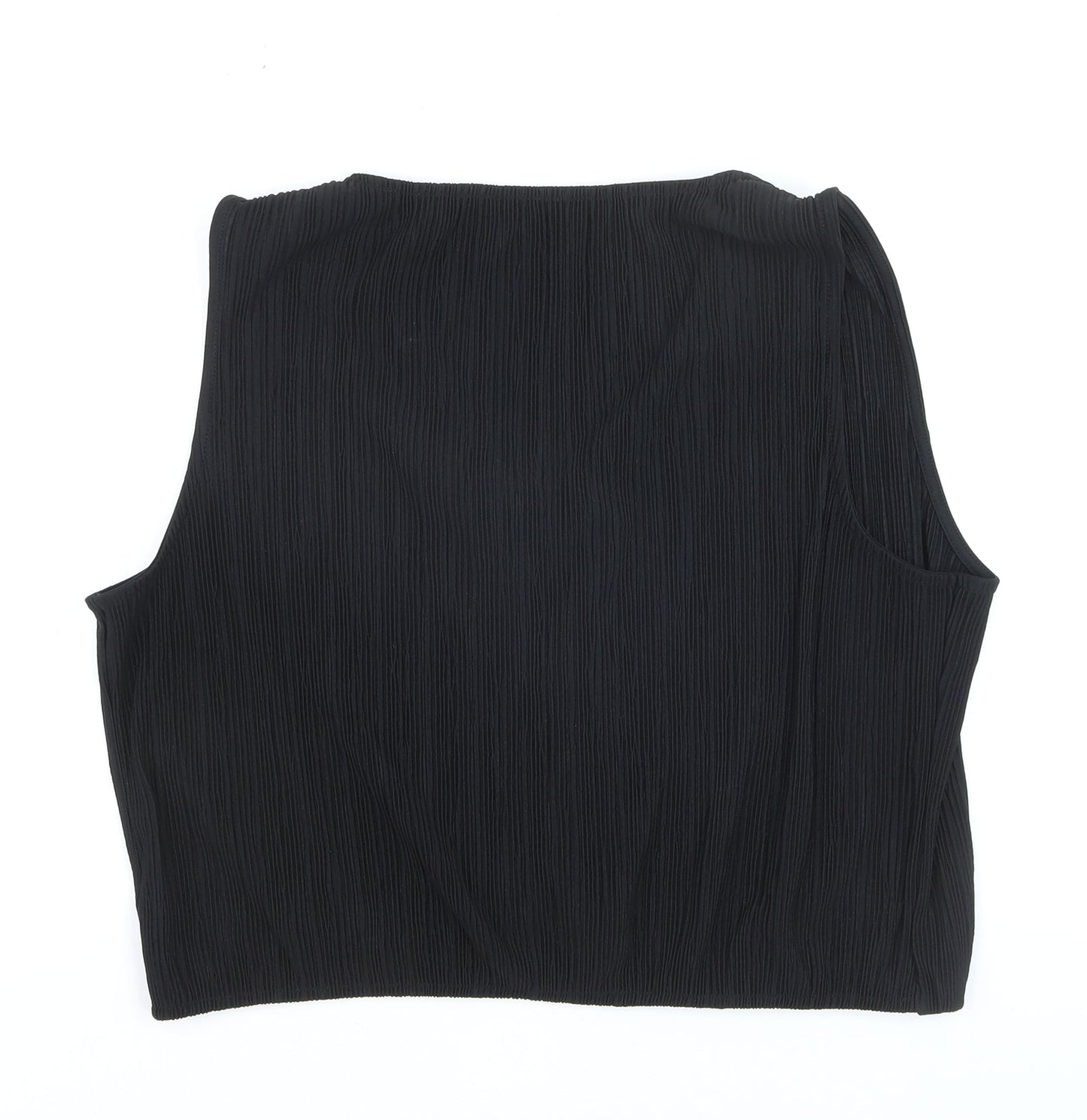 Savida Women's Black Cropped Sleeveless Blouse Size 16